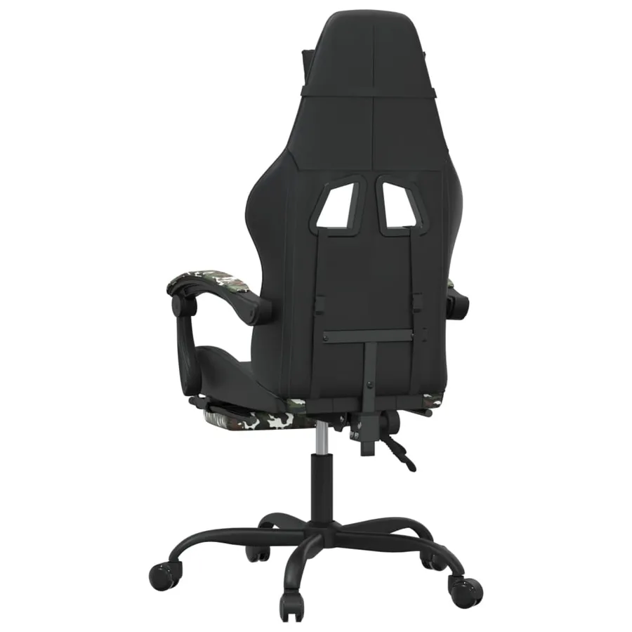Chaise de jeu pivotante repose-pied Noir camouflage Similicuir - 5
