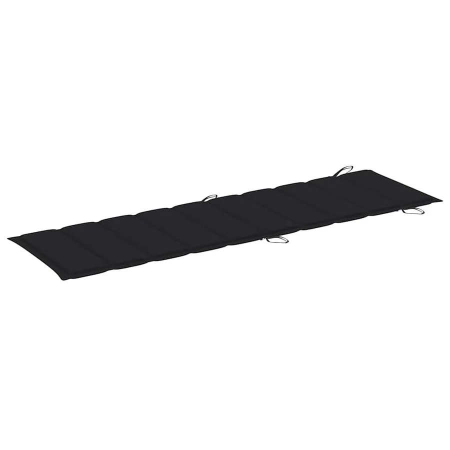 Chaise longue avec coussin Gris Bois d'acacia solide - 11