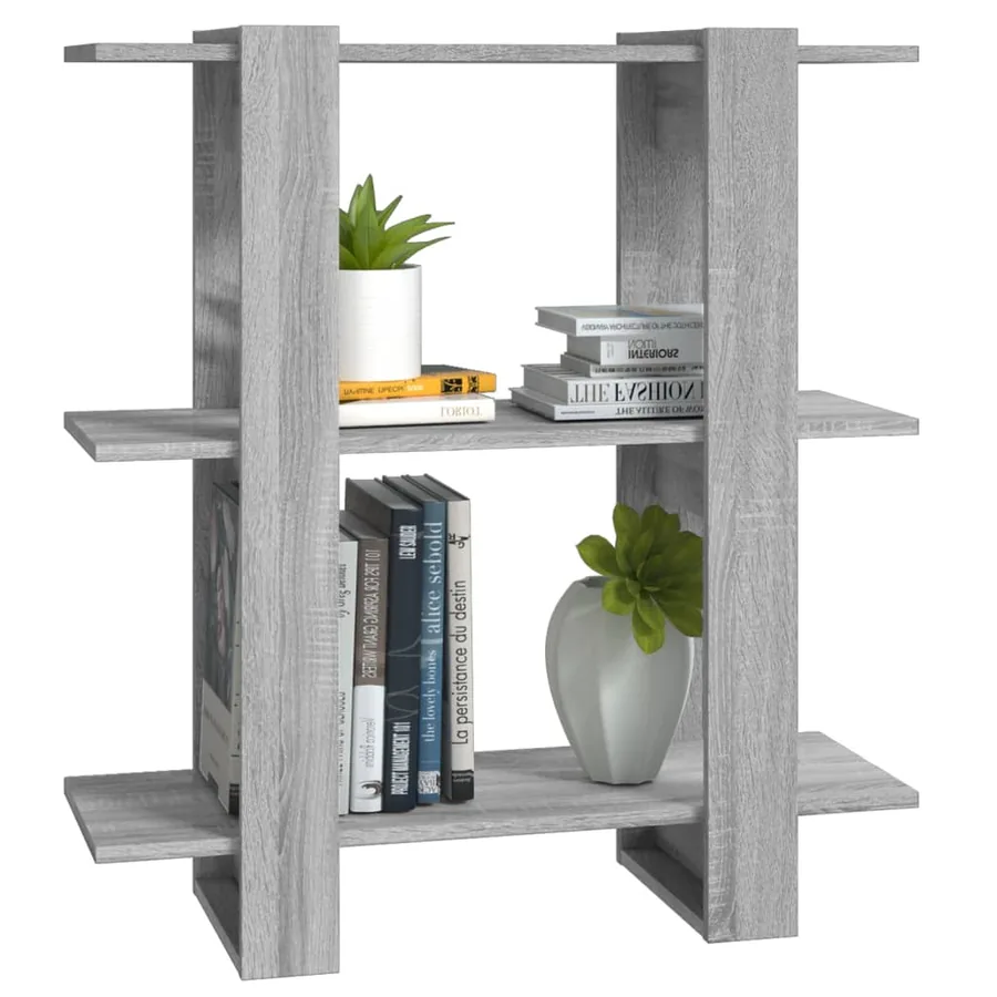 Bibliothèque/Séparateur de pièce sonoma gris 80x30x87 cm - 4