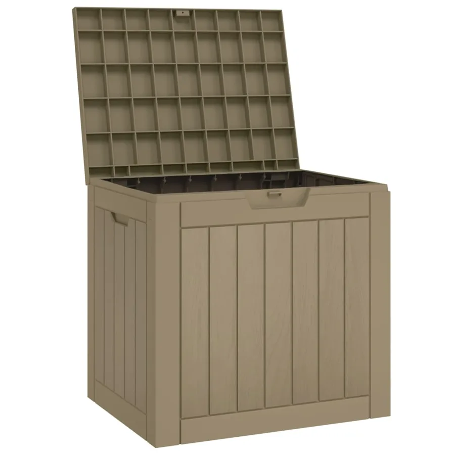 Boîte de stockage de jardin gris 55,5x43x53 cm polypropylène - 4