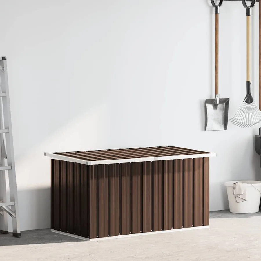 Coffre de rangement de jardin Marron 129x67x65 cm - 3