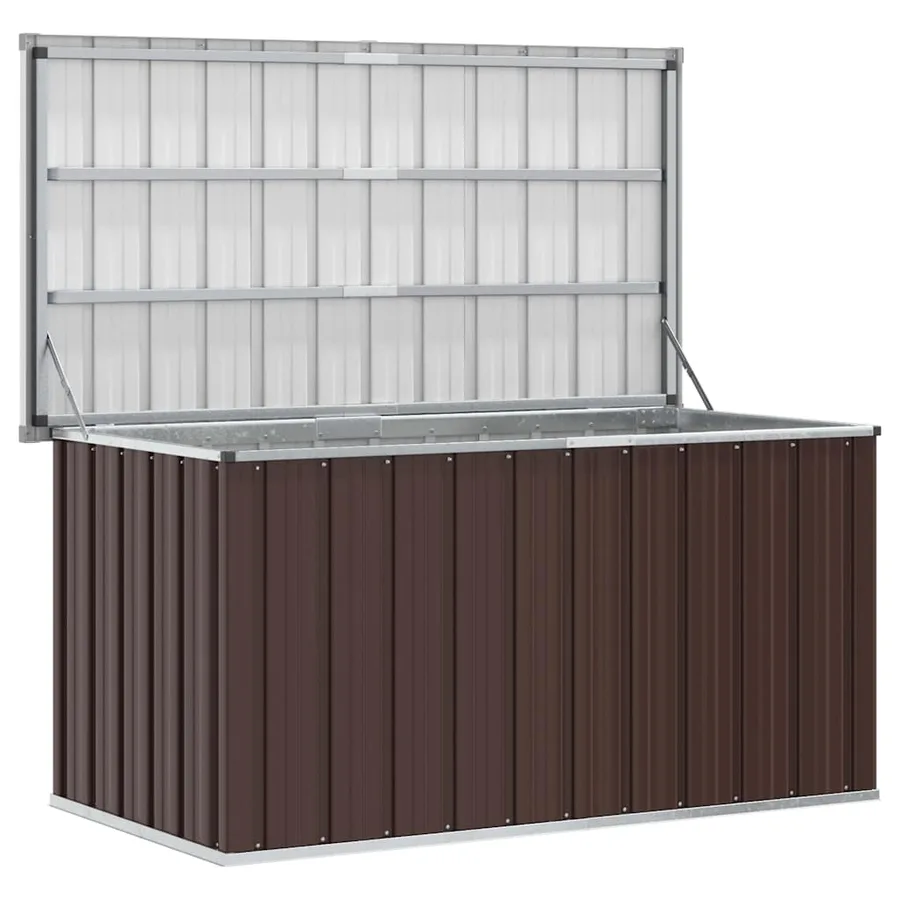 Coffre de rangement de jardin Marron 129x67x65 cm - 4