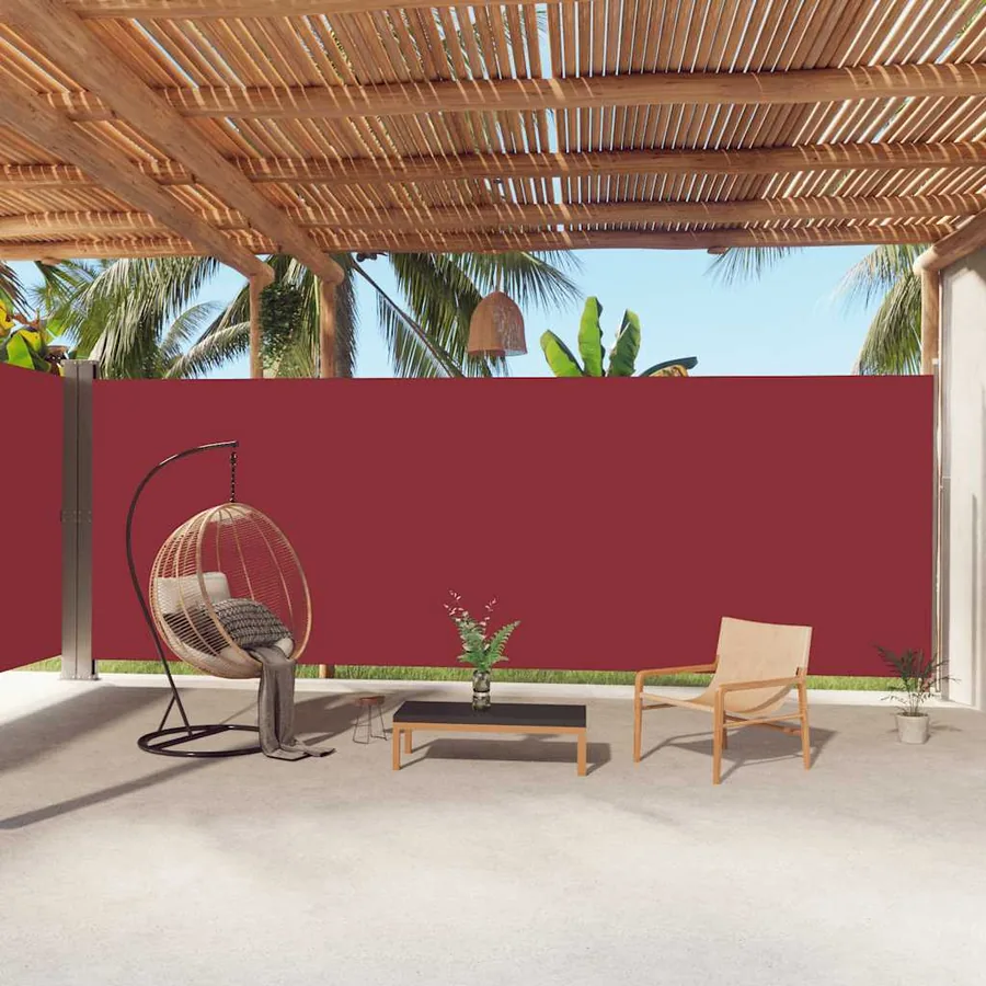 Auvent latéral rétractable Rouge 220x1000 cm