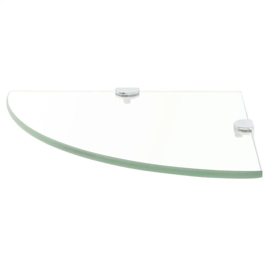 Étagère de coin + supports chromés Verre Transparent 35 x 35 cm - 2