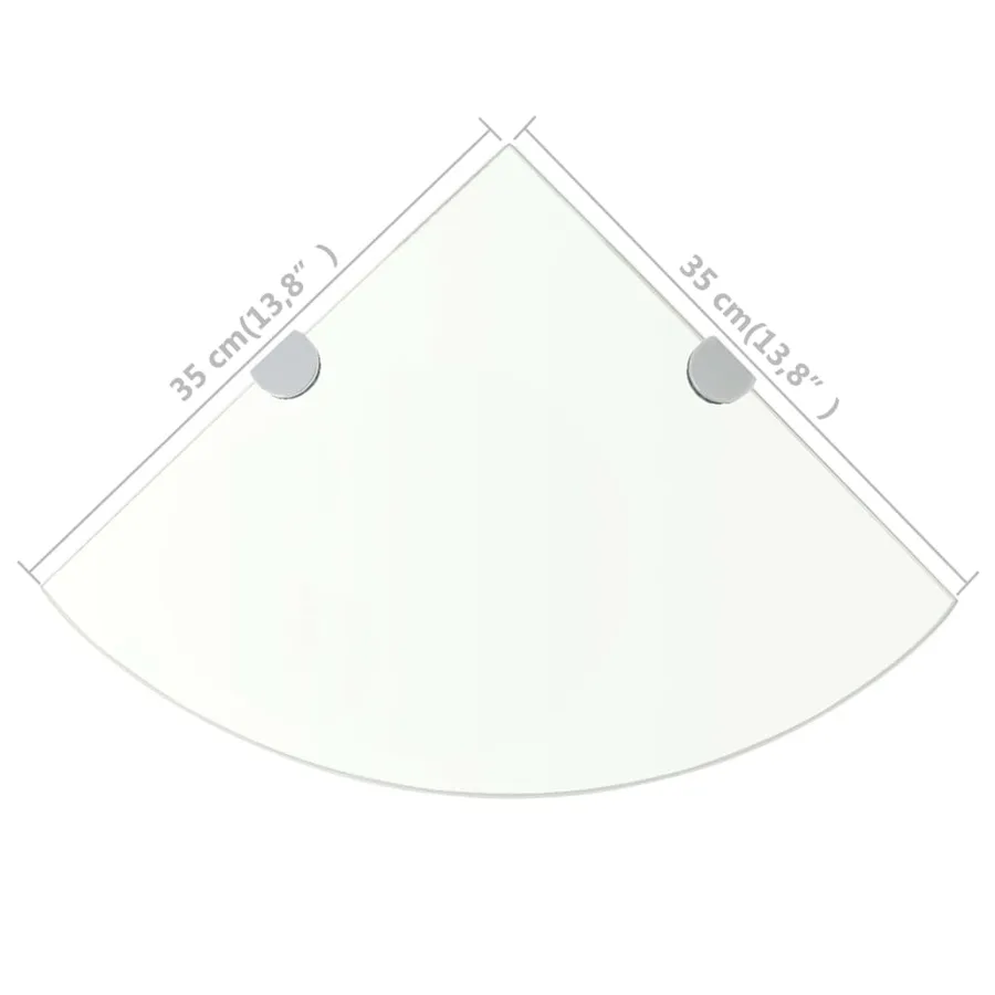 Étagère de coin + supports chromés Verre Transparent 35 x 35 cm - 6