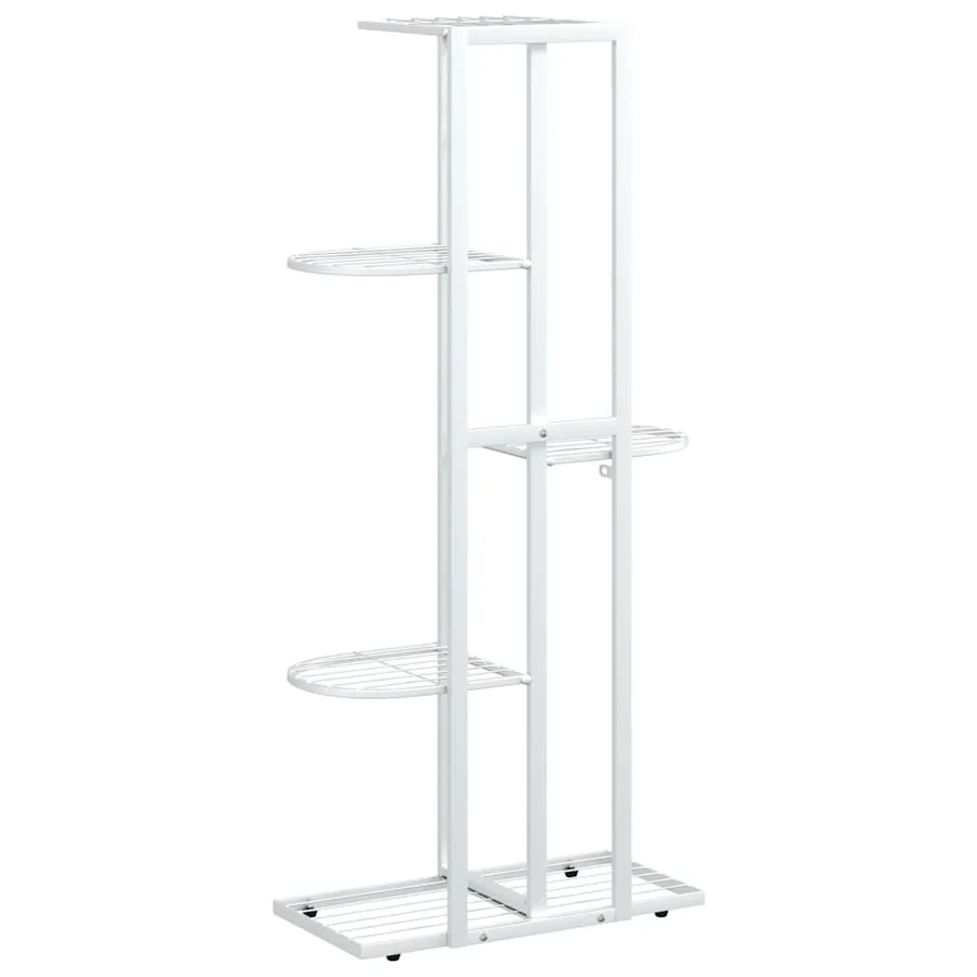 Support pour plantes 5 niveaux 43x22x98 cm Blanc Métal - 7
