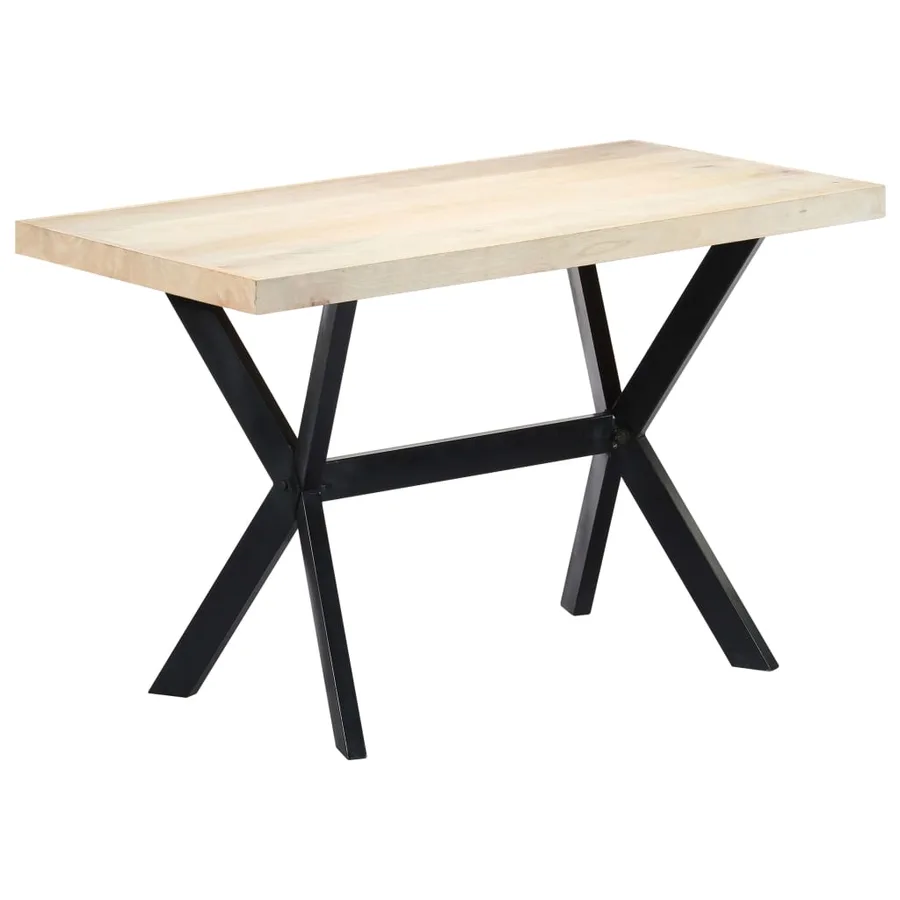 Table à dîner Blanc 120x60x75 cm Bois de manguier massif - 10