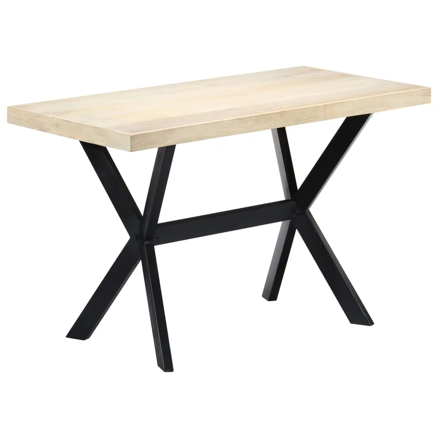 Table à dîner Blanc 120x60x75 cm Bois de manguier massif - 11