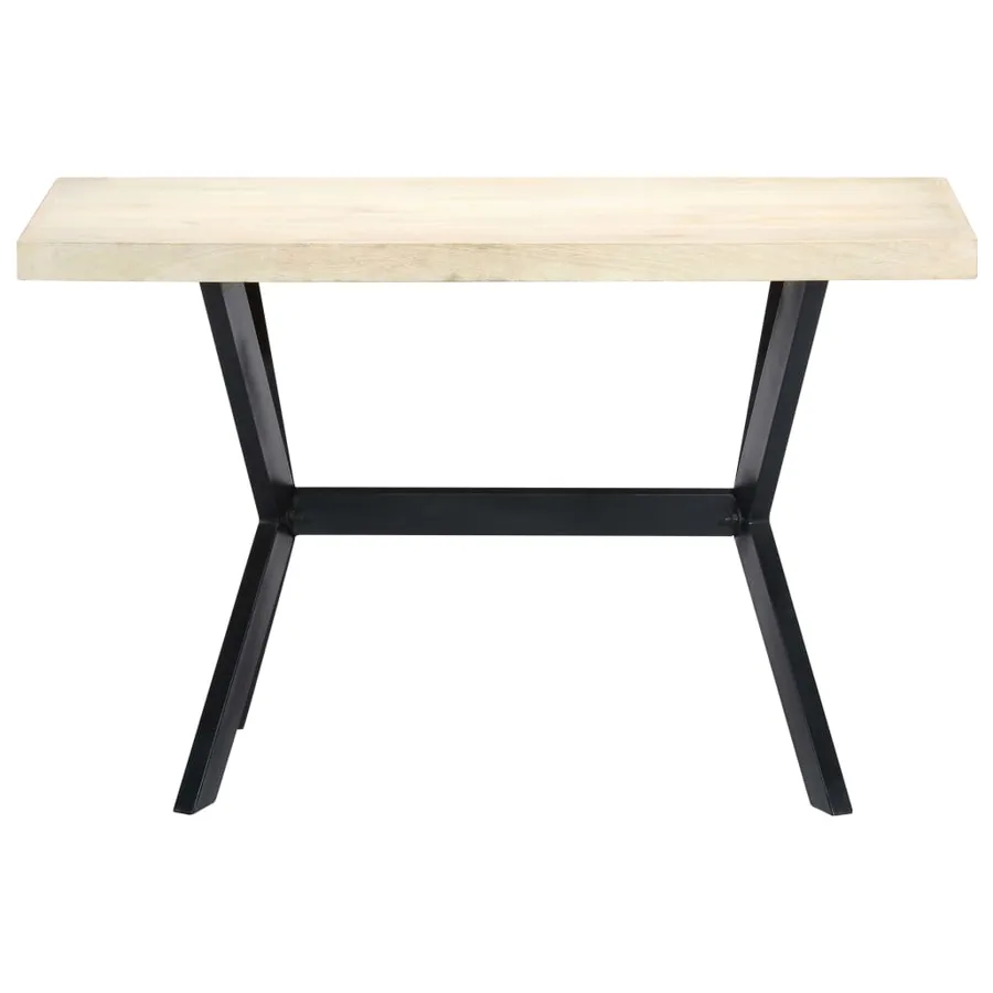 Table à dîner Blanc 120x60x75 cm Bois de manguier massif - 2