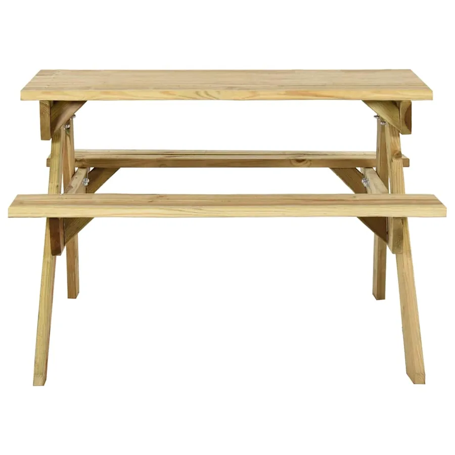 Table de pique-nique et bancs 110x123x73cm Bois de pin imprégné - 2