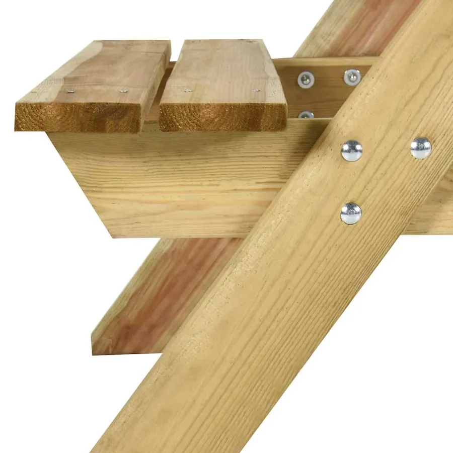 Table de pique-nique et bancs 110x123x73cm Bois de pin imprégné - 4