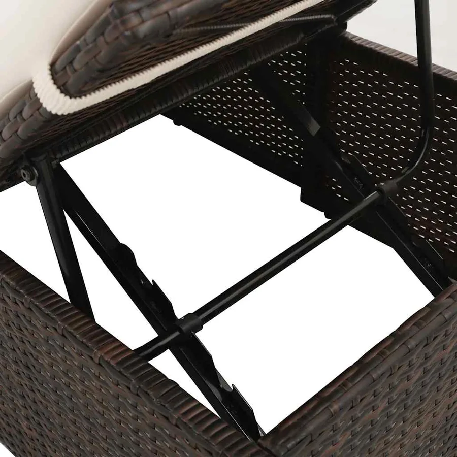 Lit de jardin Marron 195x60 cm Résine tressée - 6