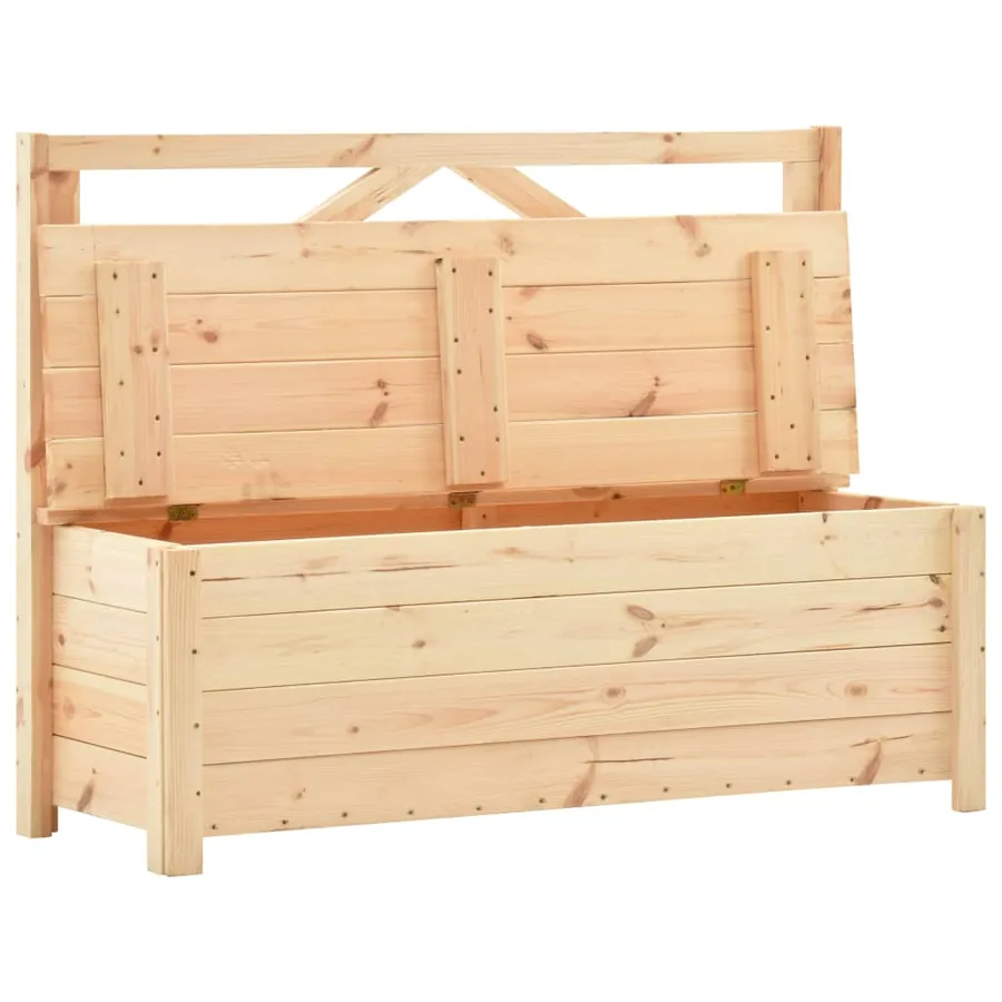 Banc de rangement 120 cm bois de pin massif - 2