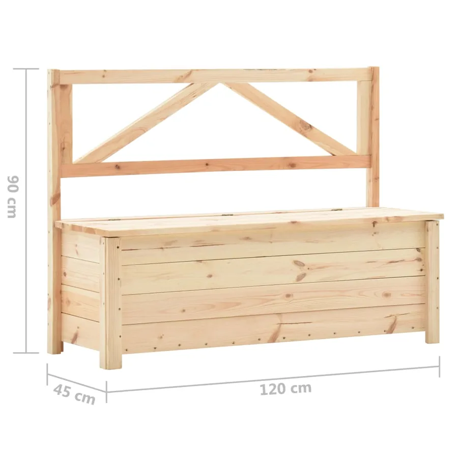 Banc de rangement 120 cm bois de pin massif - 7