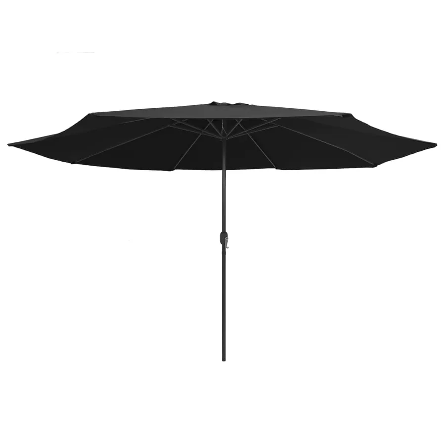 Parasol de jardin avec mât en métal 390 cm noir - 2