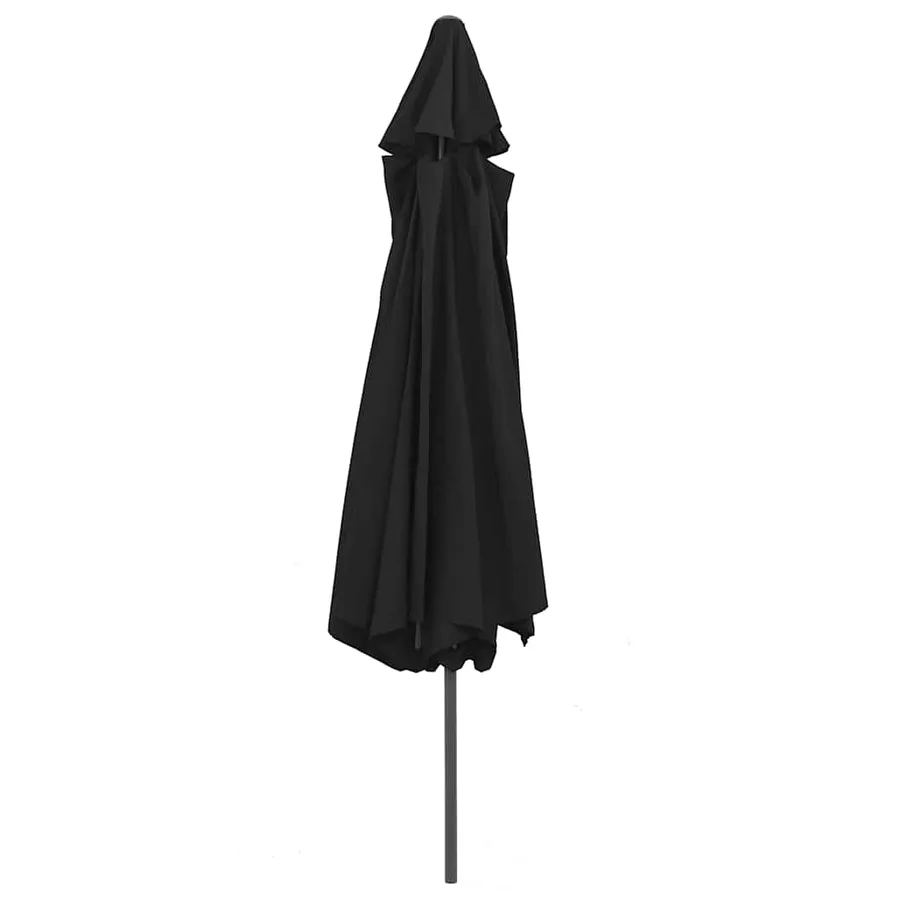 Parasol de jardin avec mât en métal 390 cm noir - 4