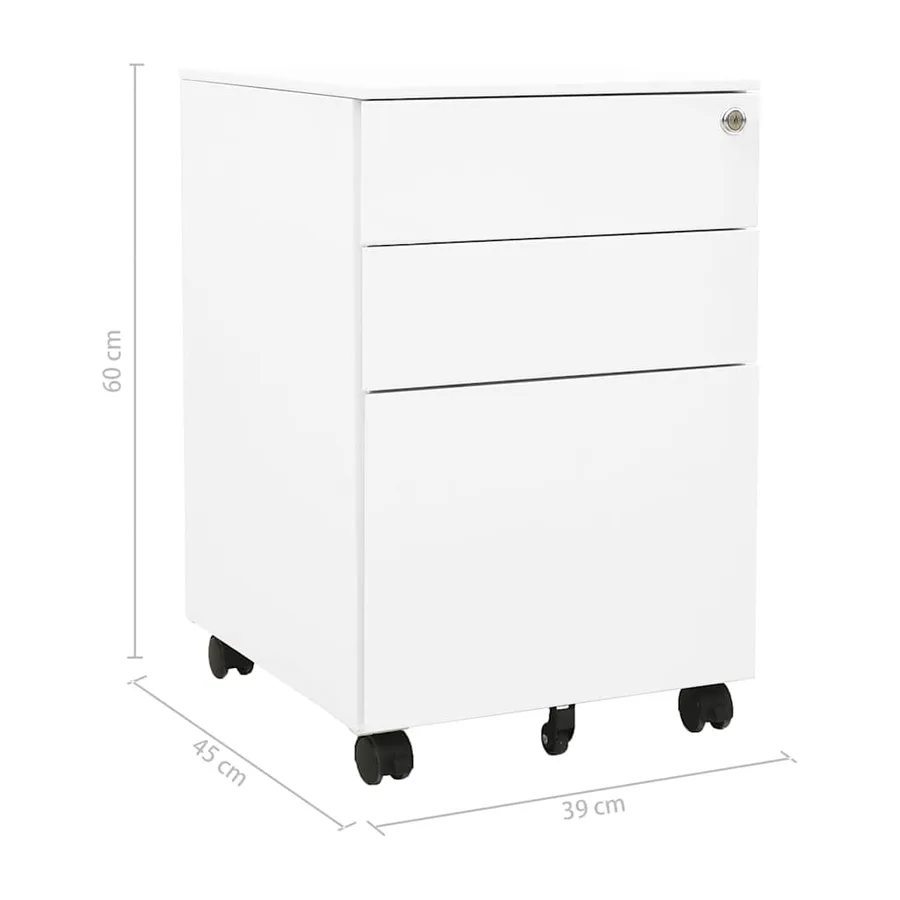 Classeur mobile Blanc 39x45x60 cm Acier - 11