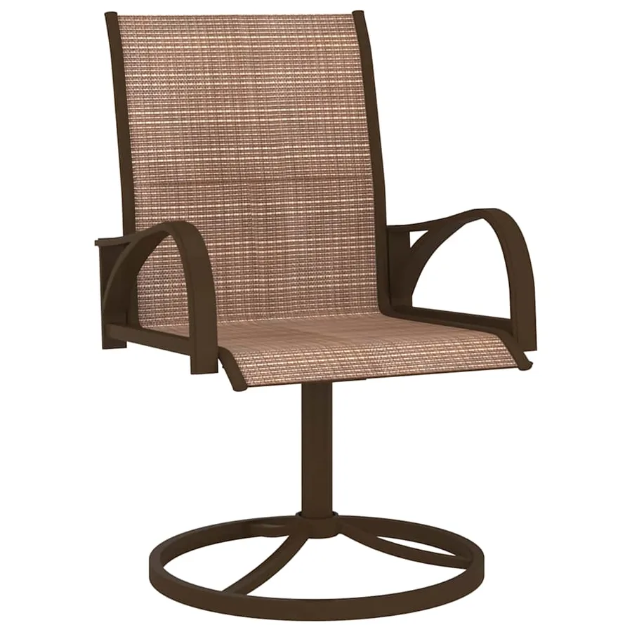 Chaises pivotantes de jardin lot de 2 Textilène et acier Marron - 2