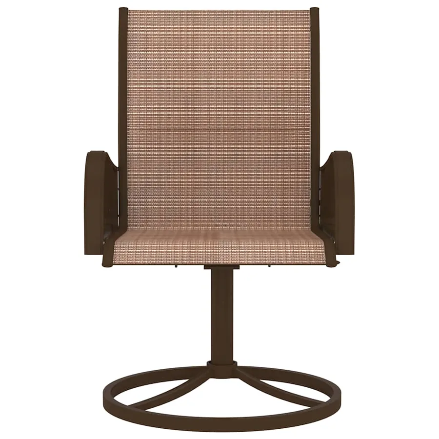 Chaises pivotantes de jardin lot de 2 Textilène et acier Marron - 3