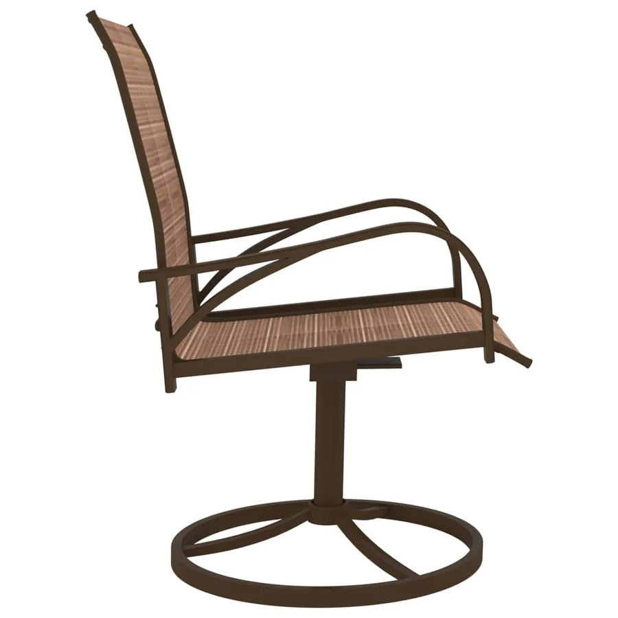 Chaises pivotantes de jardin lot de 2 Textilène et acier Marron - 4