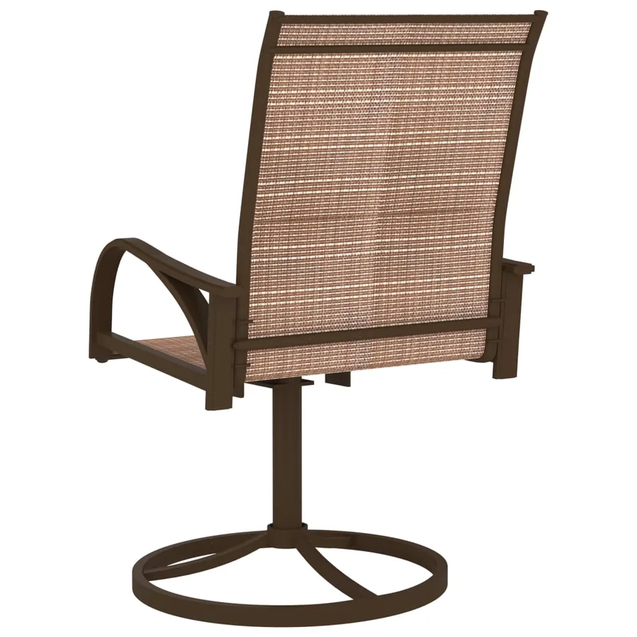 Chaises pivotantes de jardin lot de 2 Textilène et acier Marron - 5