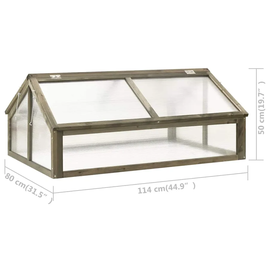 Serre Gris 114x80x50 cm Bois de sapin - 7
