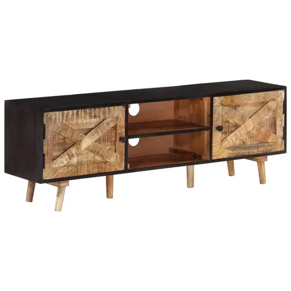 Meuble TV 140x30x46 cm Bois de manguier brut et d'acacia massif