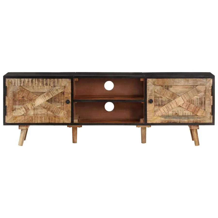 Meuble TV 140x30x46 cm Bois de manguier brut et d'acacia massif - 2