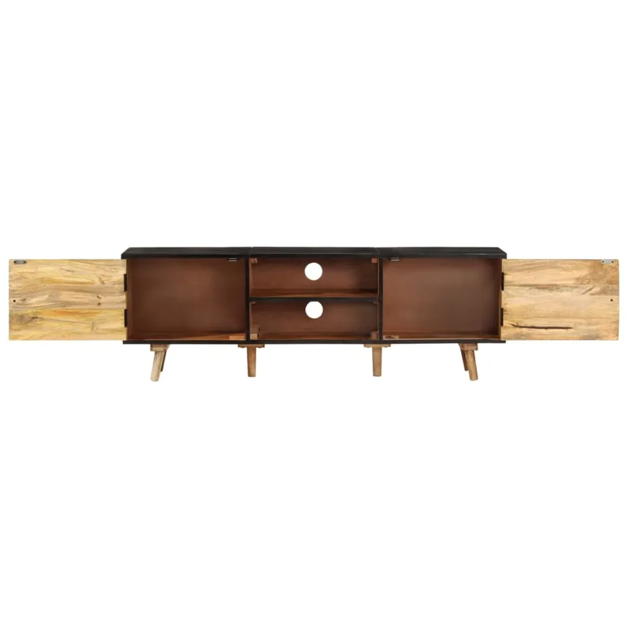 Meuble TV 140x30x46 cm Bois de manguier brut et d'acacia massif - 3