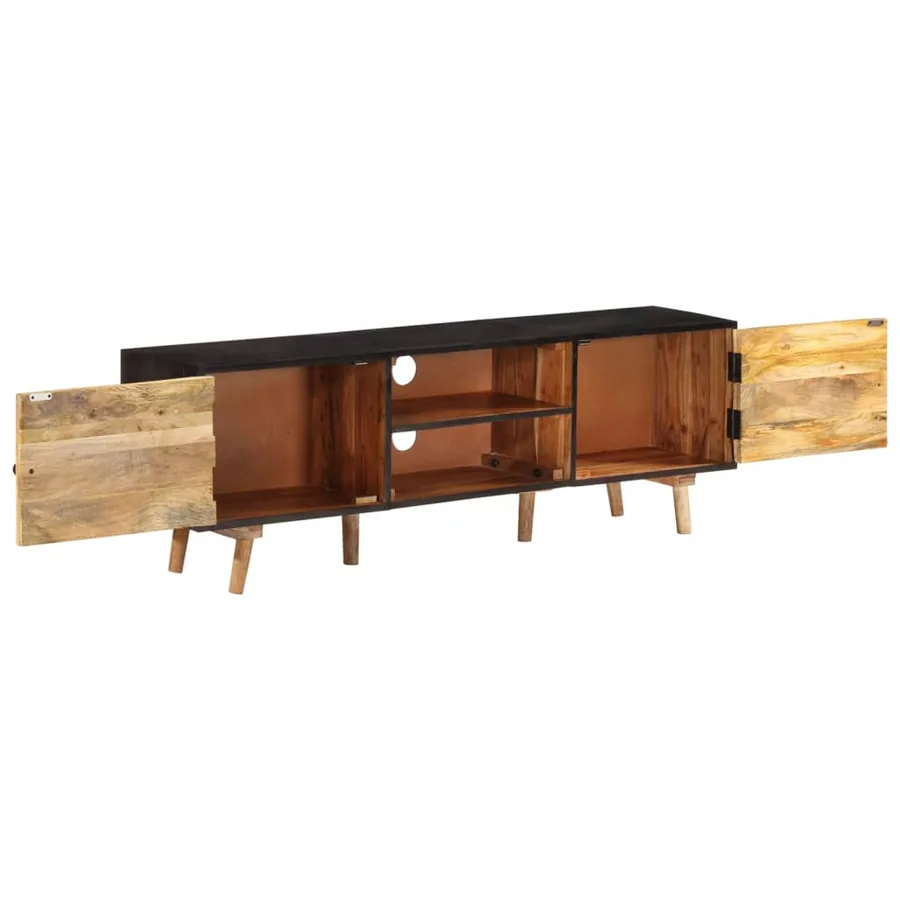 Meuble TV 140x30x46 cm Bois de manguier brut et d'acacia massif - 4