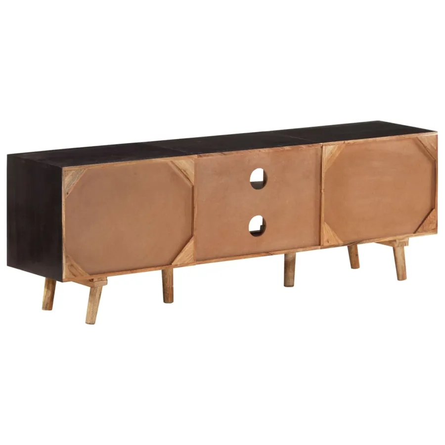 Meuble TV 140x30x46 cm Bois de manguier brut et d'acacia massif - 5