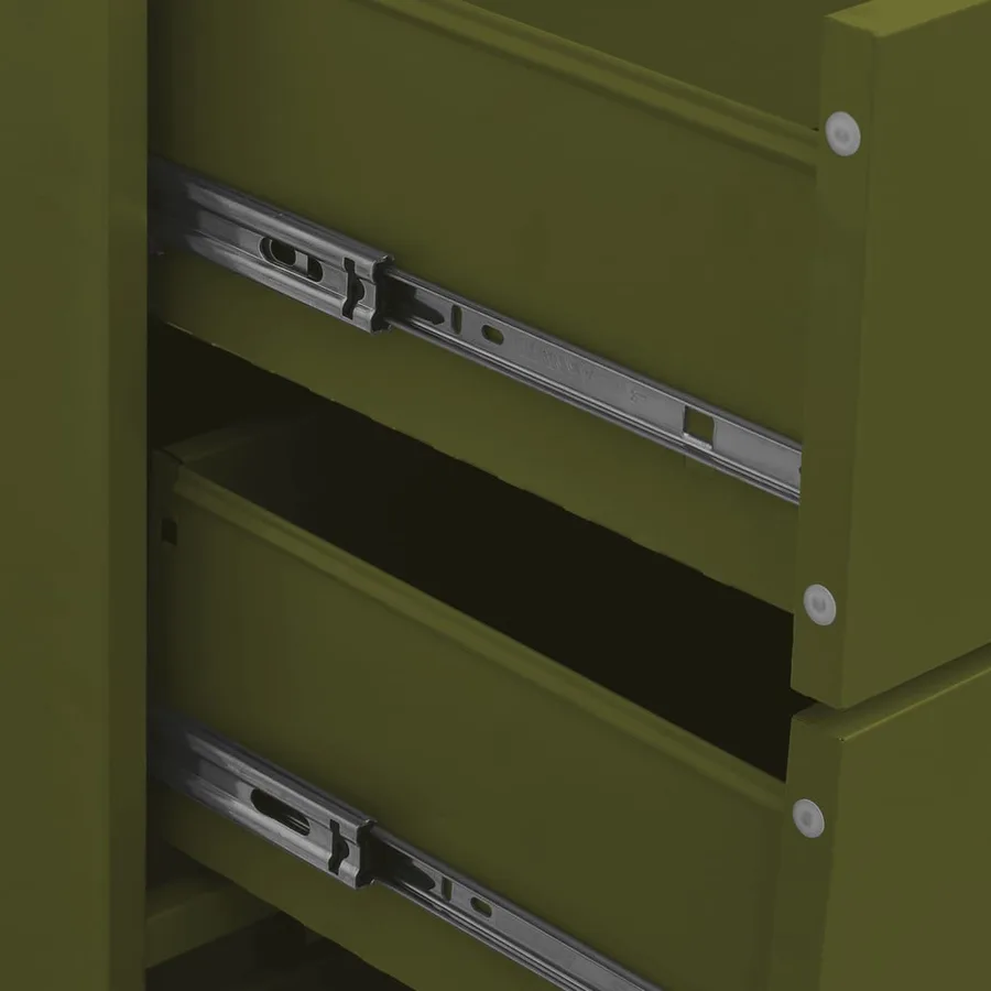 Commode Vert olive 80x35x101,5 cm Acier - 8