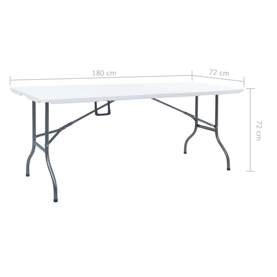 Table pliable de jardin Blanc 180x72x72 cm PEHD - 8