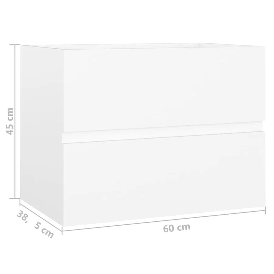 Armoire d'évier avec lavabo intégré blanc bois d'ingénierie - 16