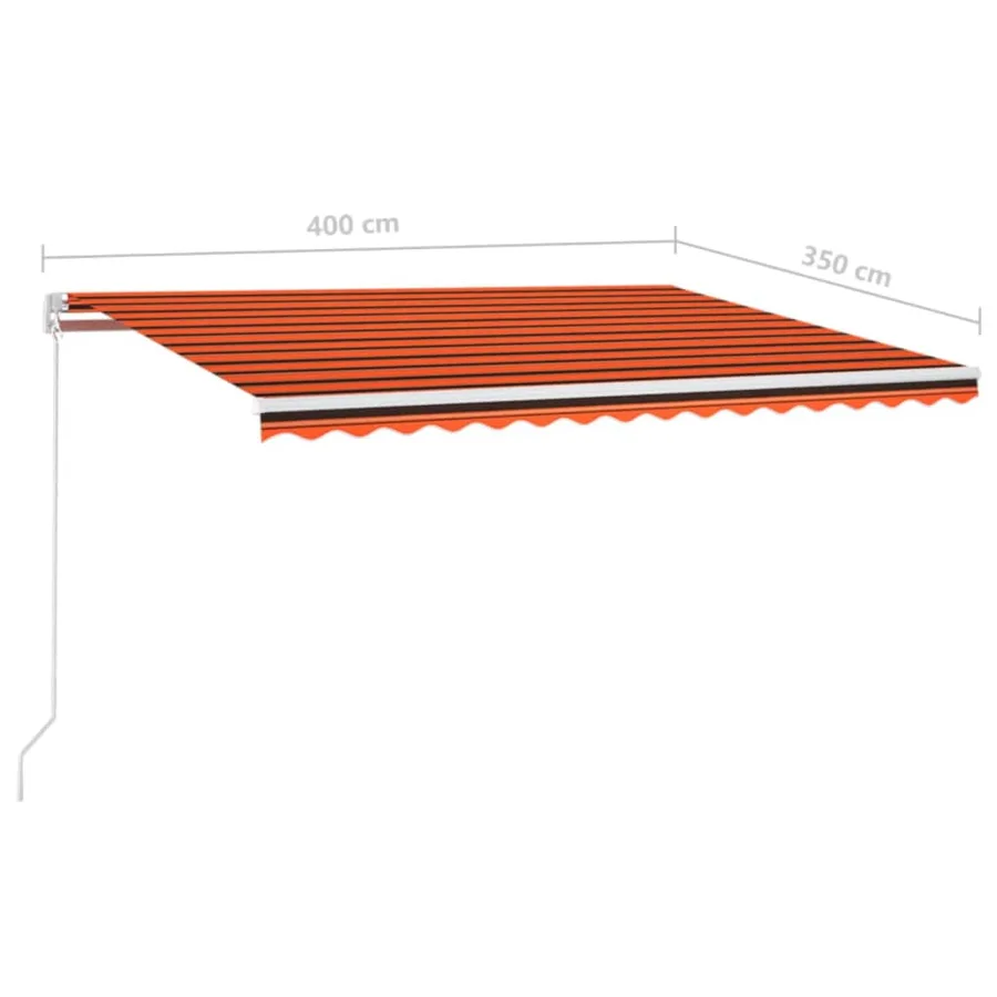 Auvent manuel rétractable 400x350 cm Orange et marron - 7