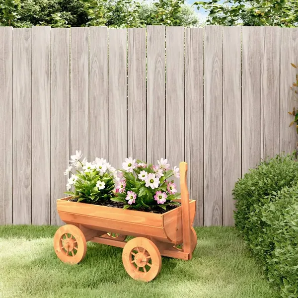 Chariot décoratif 70x43x54 cm bois massif de sapin