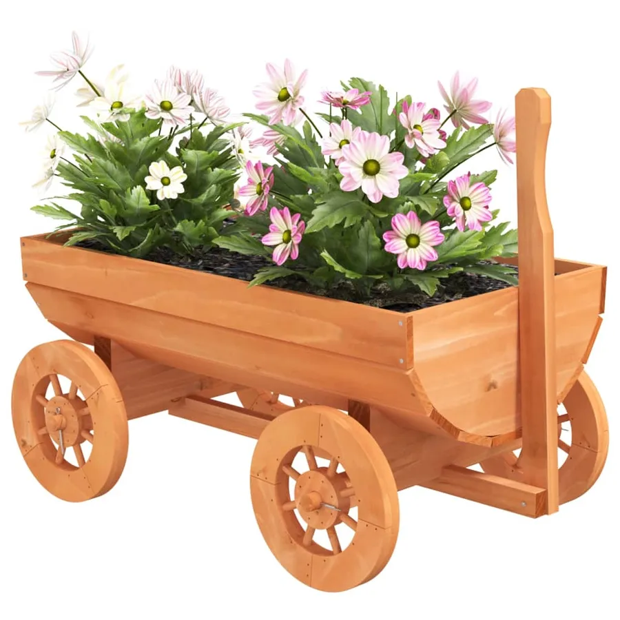 Chariot décoratif 70x43x54 cm bois massif de sapin - 3