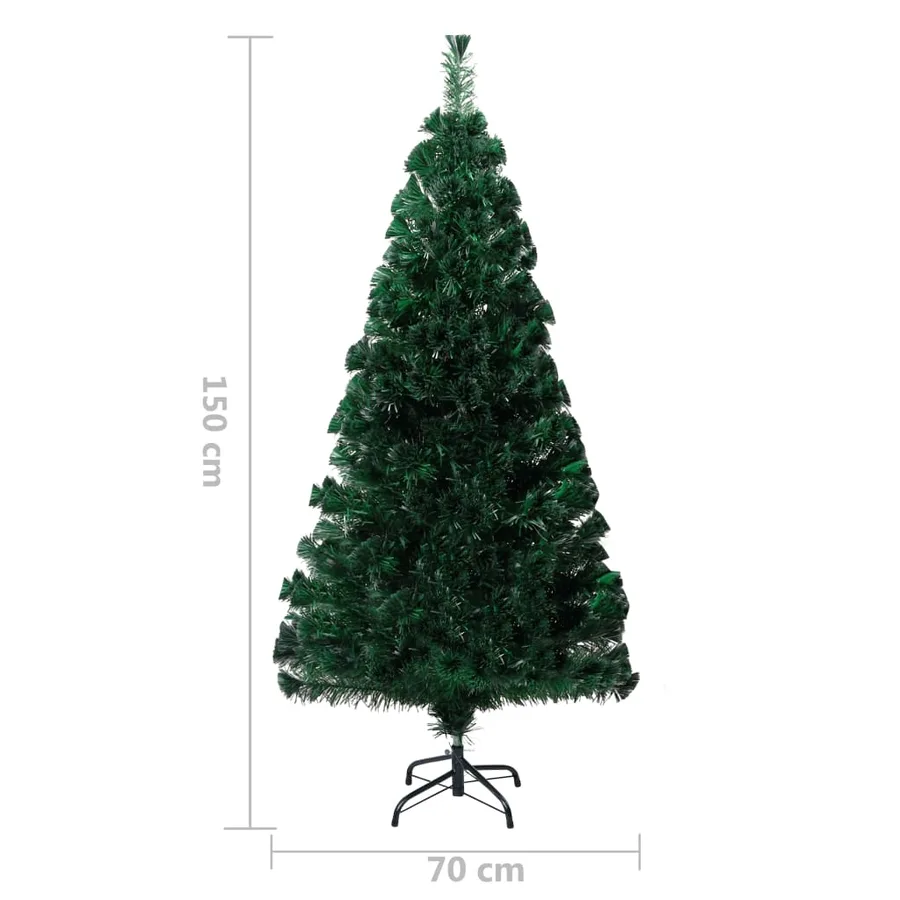 Sapin de Noël artificiel avec support vert 150 cm fibre optique - 10
