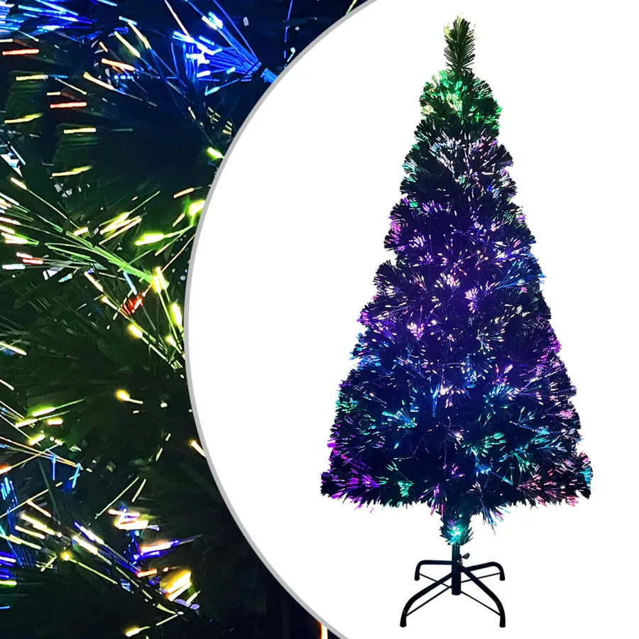 Sapin de Noël artificiel avec support vert 150 cm fibre optique - 2