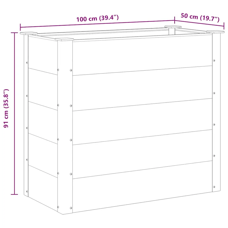Lit surélevé de jardin WPC 100x50x91 cm Gris - 8