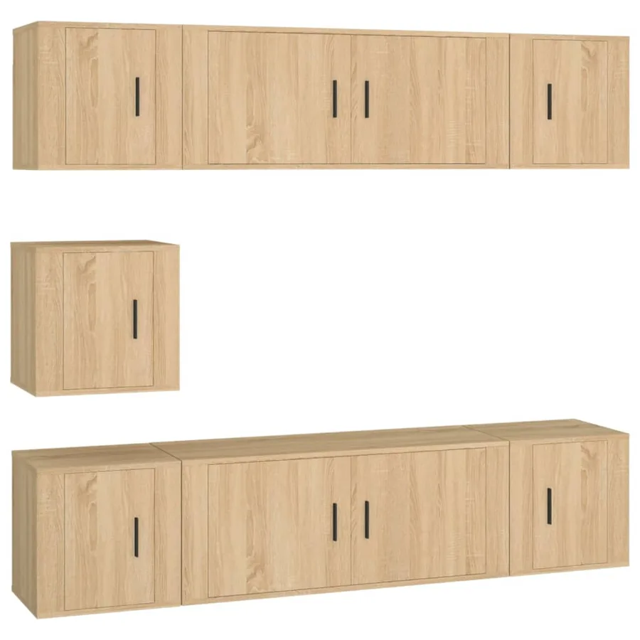 Ensemble de meubles TV 7 pcs Chêne sonoma Bois d'ingénierie - 2