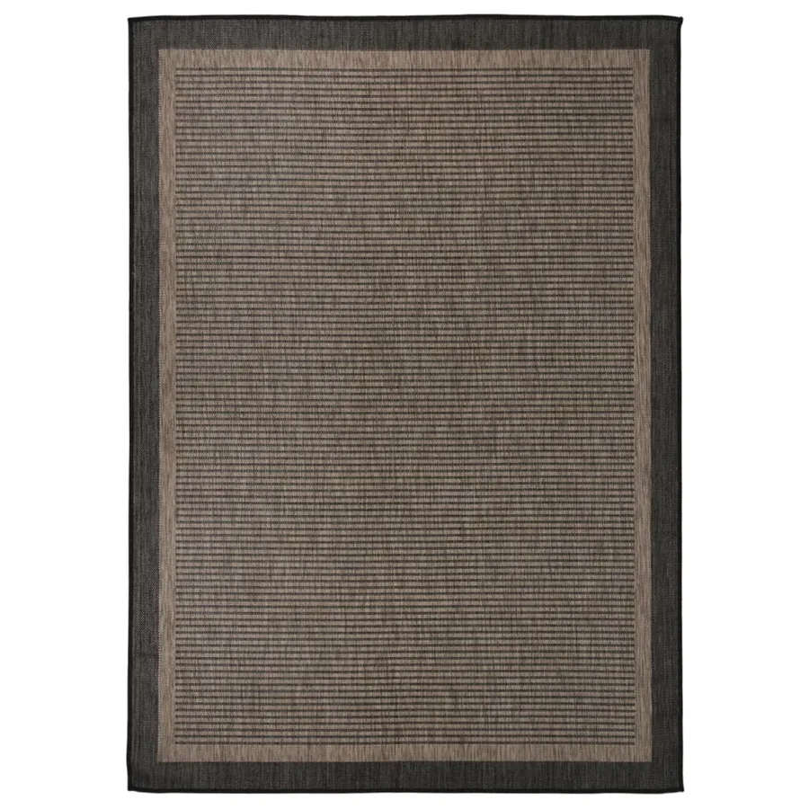Tapis à tissage plat d'extérieur 120x170 cm Marron foncé