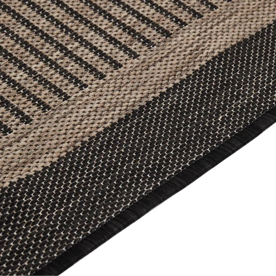 Tapis à tissage plat d'extérieur 120x170 cm Marron foncé - 4
