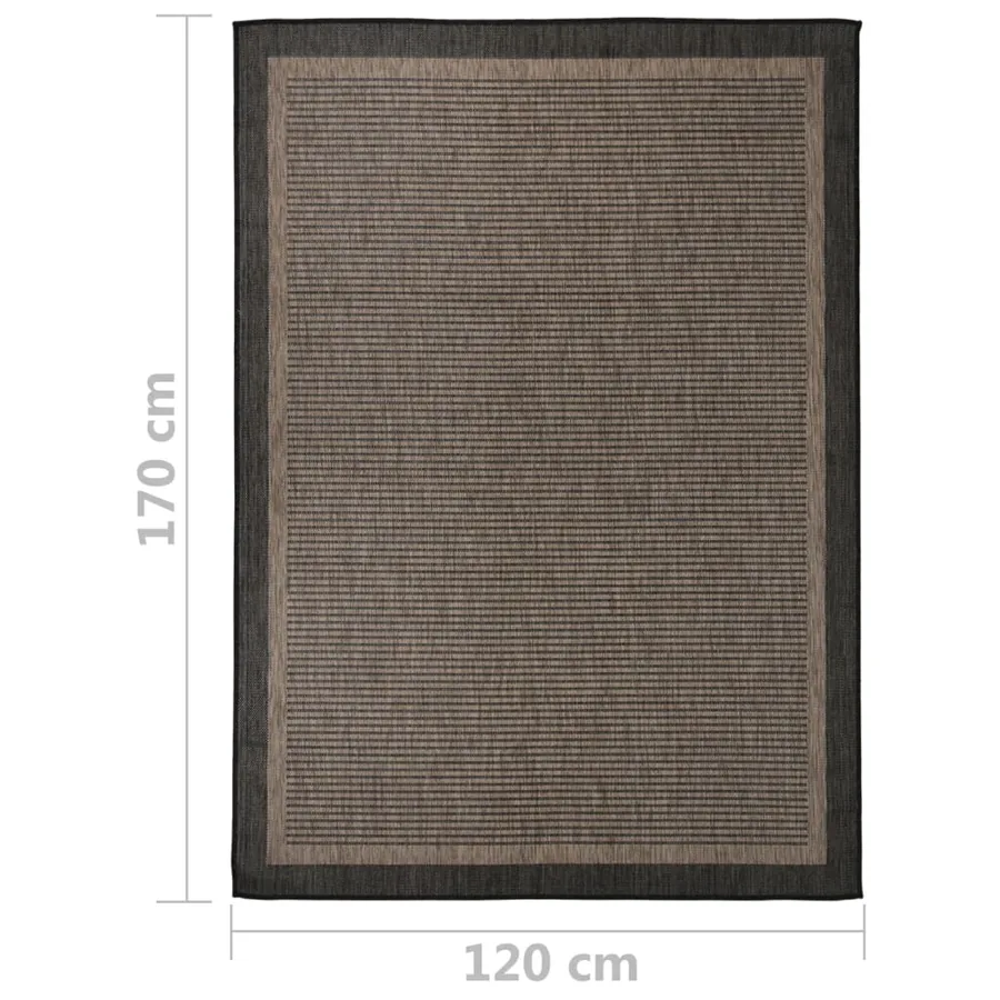 Tapis à tissage plat d'extérieur 120x170 cm Marron foncé - 6