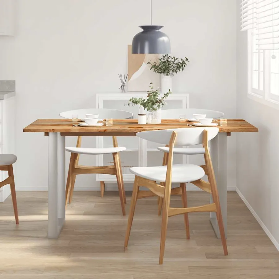 Table de salle à manger 154x80x76 cm Bois d'acacia solide - 3