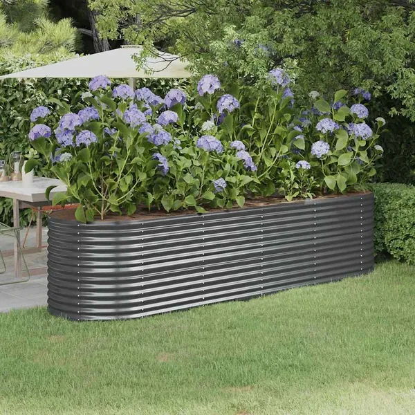 Lit surélevé de jardin Acier galvanisé Anthracite