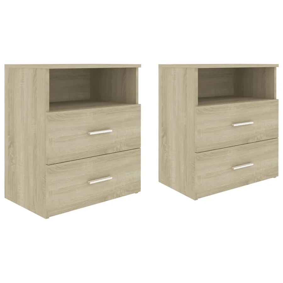 Tables de chevet 2 pcs Chêne sonoma 50x32x60 cm - 2