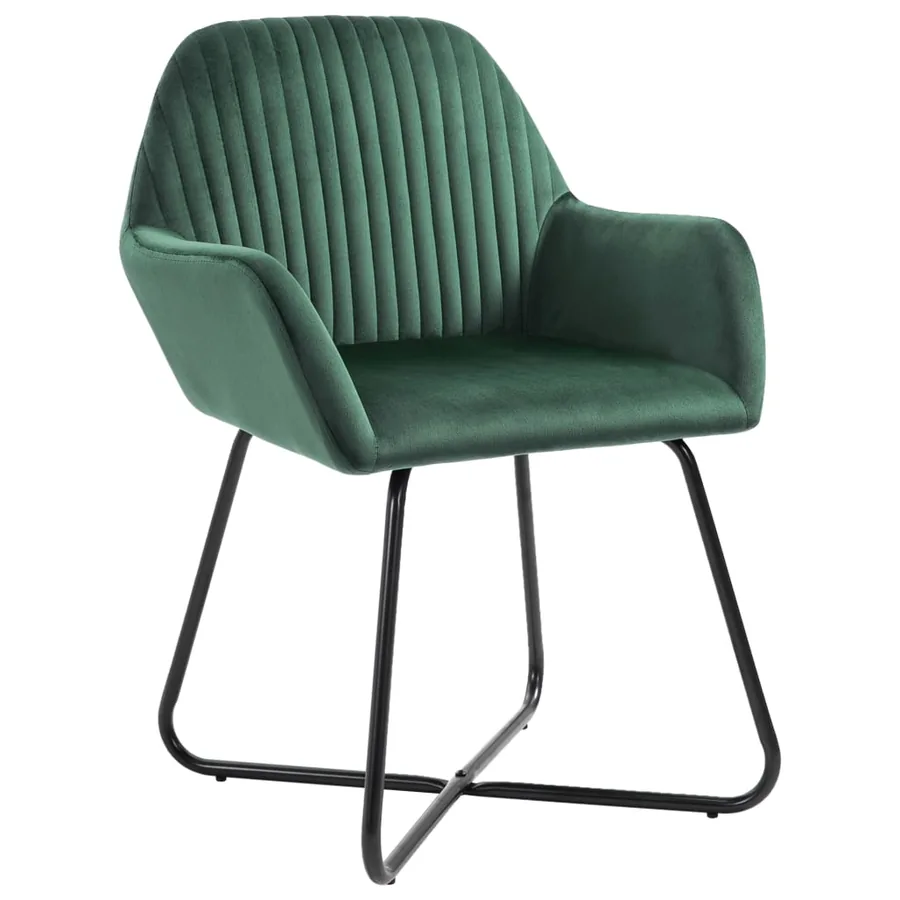 Chaises à manger lot de 2 vert velours - 2