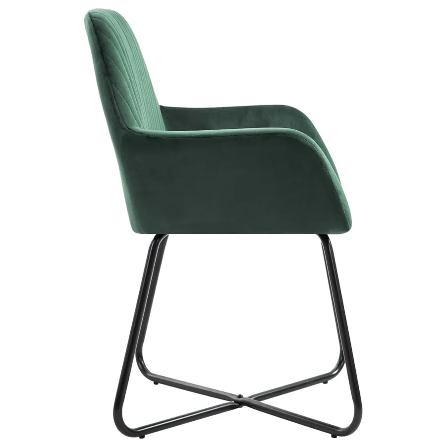 Chaises à manger lot de 2 vert velours - 4