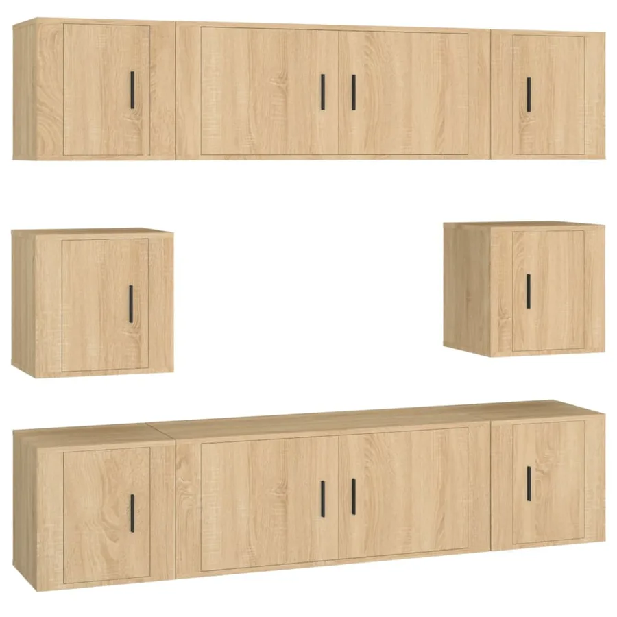 Ensemble de meubles TV 8 pcs Chêne sonoma Bois d'ingénierie - 2